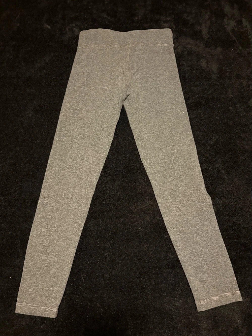 Champion Leg script logo gray leggings size girls medium 21” inseam VGC